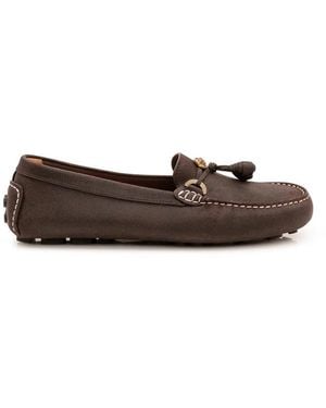 Versace Schoenen ,Bruin ,Suède Robin Suède Instappers