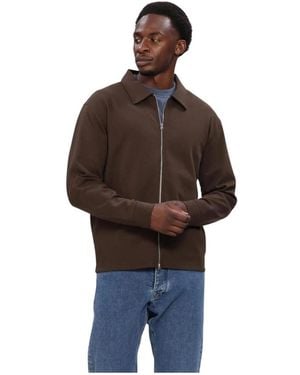 SELECTED Hoodies & Sweatvesten ,Bruin ,Katoen Slmtom Soft Full Zip Sweat Noos