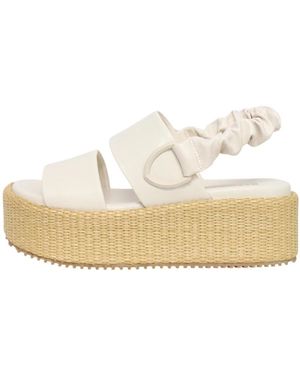 Blauer Wedges - Bianco
