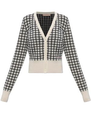 Marni Truien & Vesten ,Wol Cardigan Met Ruitpatroon - Zwart