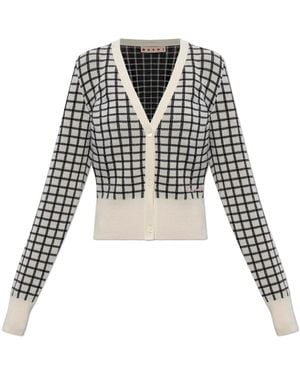Marni Truien & Vesten ,Wol Cardigan Met Ruitpatroon - Zwart