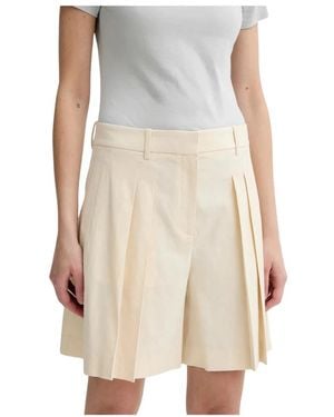 Theory Korte Broeken ,Linnen Good Linen Pleated Short - Naturel