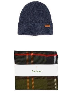 Barbour Swinton Mütze & Galingale Schal Set - Blau