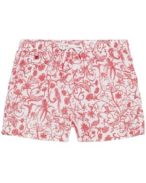 Kiton Beach Shorts Mit Roter Fantasie