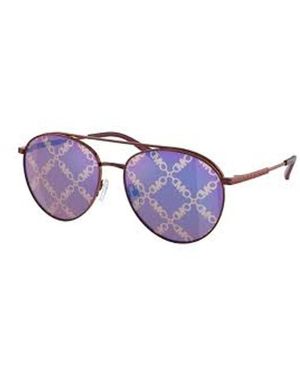 Michael Kors Arches Cordovan Logo Mirrored Pilot Sunglasses Mk1138 1896gt 58 - Purple