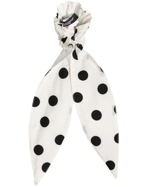 Dolce & Gabbana DOLCE&GABBANA Hair Tie Accessory Scrunchie Nylon Women\'s White Amazon.com : 2 PCS White Large Lace Scrunchies for Women  main image 2