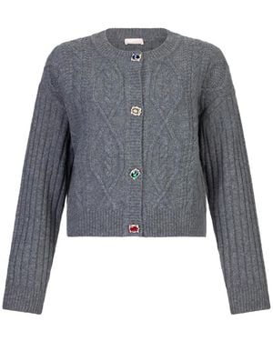 Liu Jo Wollstrickjacke Mit Schmuckknöpfen - Blau