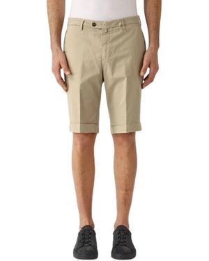 BRIGLIA Stretch-Bermuda-Shorts Aus Baumwolle - Natur