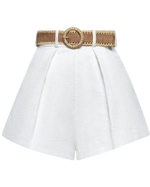 Zimmermann Short Shorts - Blanc