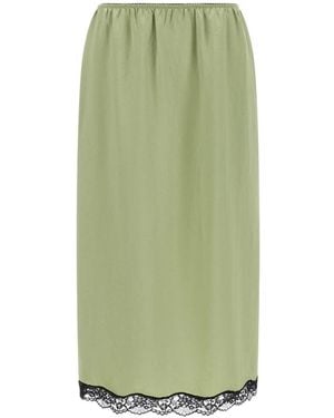 Twinset Rokken ,Groen ,Satijn Longuette Rok