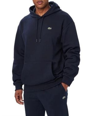 Lacoste Hoodies & Sweatvesten ,Blauw ,Katoen Fleece Hoodie