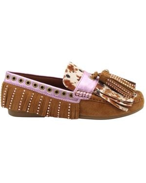 Kurt Geiger Klassische Leder Mokassin Schuhe - Braun
