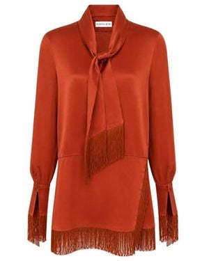 ROWEN ROSE Satin Mini Jurk - Rood