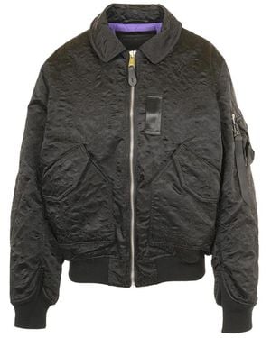 Alpha Industries Jassen ,Zwart ,Polyester Cwu-45/P Camo Borduurwerk Uv Oversized Bomberjack