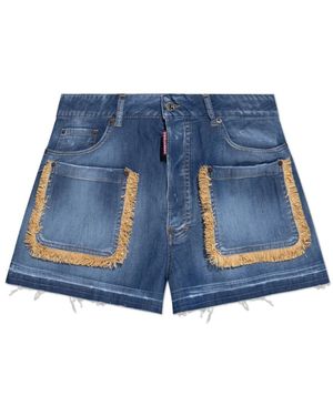 DSquared² Korte Broeken ,Blauw ,Katoen Shorts Capsule Summer Lovers