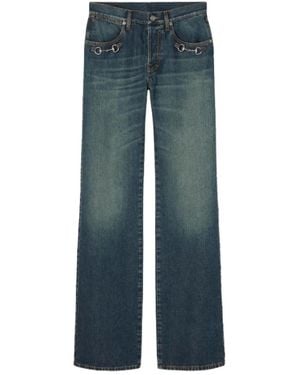 Gucci Baumwoll-Denimhose Mit Horsebit - Blau