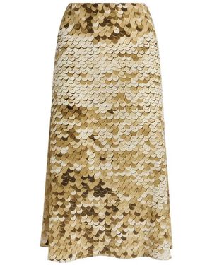 Moschino Rokken ,Geel ,Pailletten Rok Van Zijde Crêpe De Chine Met Print - Metallic