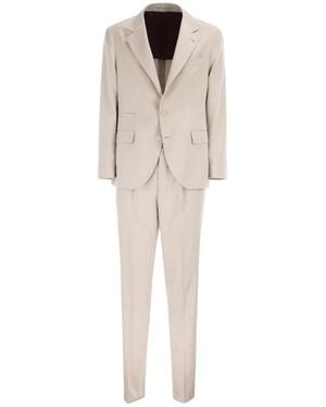 Brunello Cucinelli Two-Button Pleated Suit - Naturel