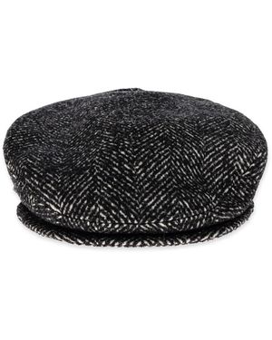Dolce & Gabbana Woll-Fischgrät-Schiebermütze - Schwarz