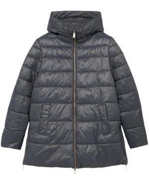 Oltre Midi Daunenjacke Mit Kapuze - Grau