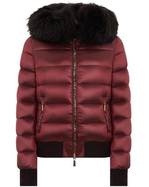 Moorer Jassen ,Rood ,Pufferjack Met Bontkraag