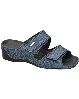 Vital Schoenen ,Blauw ,Leer Tina Wedge