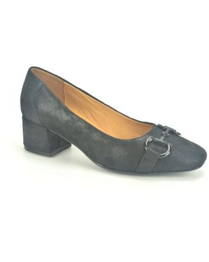 Caprice Schoenen ,Zwart ,Zwarte Nubuck Pump Met 3Cm Hak - Blauw