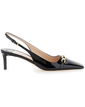 Tom Ford Schoenen ,Zwart ,Leer Zwarte Slingback Hakken Van Lakleer - Metallic