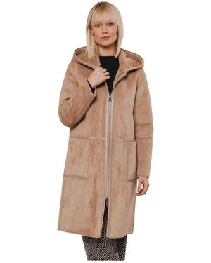 Rino & Pelle Cappotto in ecopelliccia reversibile con cappuccio - Marrone