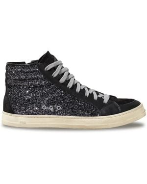 P448 Glitzer schwarze high top sneakers