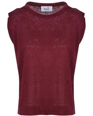 Niu Sleeveless Tops - Red