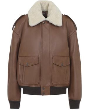 Saint Laurent Leather Jackets - Brown