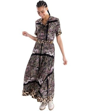 5 PROGRESS Langes Hemdblusenkleid - Mehrfarbig