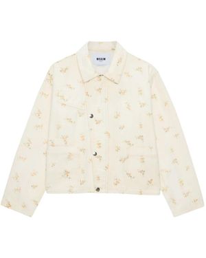 MSGM Jassen ,Wit ,Katoen Swimwear - Naturel