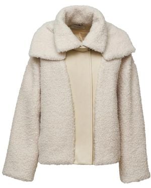 Sportmax Jassen ,Nepbont Korte Nepbontjas - Naturel