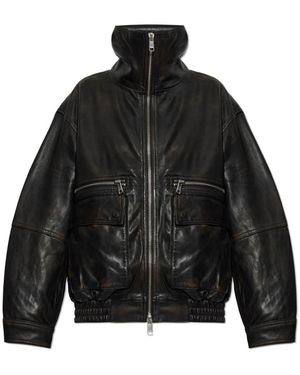 AllSaints Elisa Leren Jas - Zwart