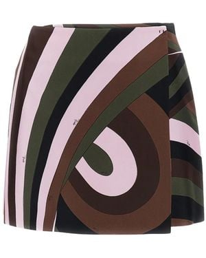 PUCCI Flared Wrap Skirt - Bruin