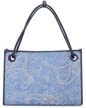 Etro Shopper Eyes Mit Jacquardmuster - Blau