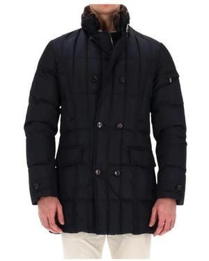 Moorer Jassen ,Blauw ,Leer Morris Km Jacket - Zwart