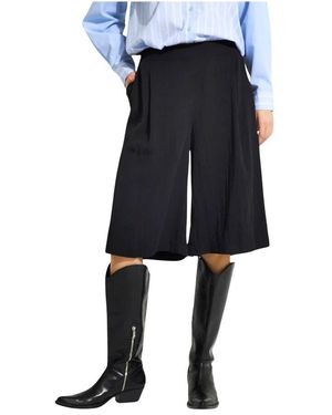 iN FRONT Schwarze knielange shorts mit weiten beinen