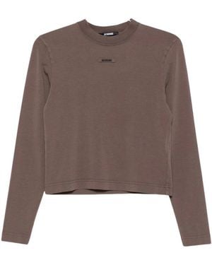 Jacquemus Tops ,Bruin ,Katoen Le T-Shirt Gros Grain