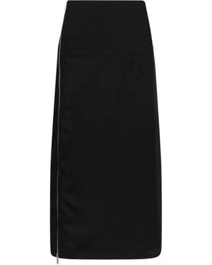 Jil Sander Midi-Rok Met Asymmetrische Ritssluiting - Zwart