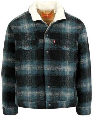 Levi's Jassen ,Blauw ,Wol Type Iii Sherpa Trucker Jacket - Groen