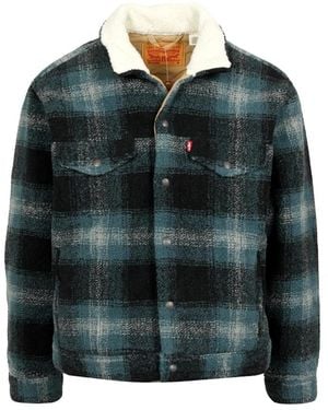 Levi's Jassen ,Blauw ,Wol Type Iii Sherpa Trucker Jacket - Groen