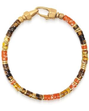 Nialaya Oranje Jaspis & Tijgeroog Heishi Armband - Metallic
