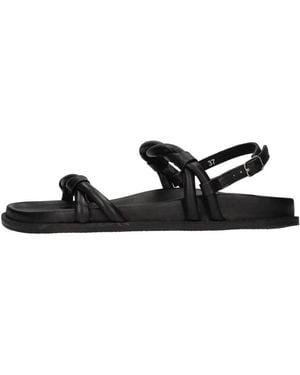 Elena Iachi Flat Sandals - Black