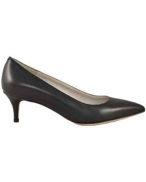 Testoni Schoenen ,Zwart ,Leer Leren Decollete Hakken
