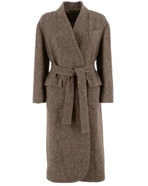 Brunello Cucinelli Belted Coats - Brown