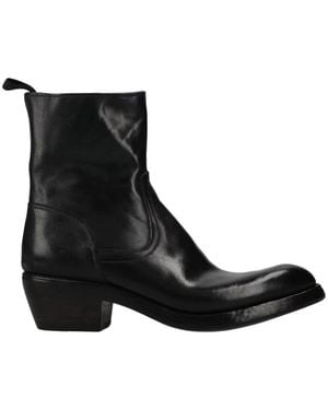 Premiata Schoenen ,Zwart ,Leer Cordovan Enkellaarsjes