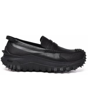 Moncler Schoenen ,Zwart ,Leer Loafer Mocassino